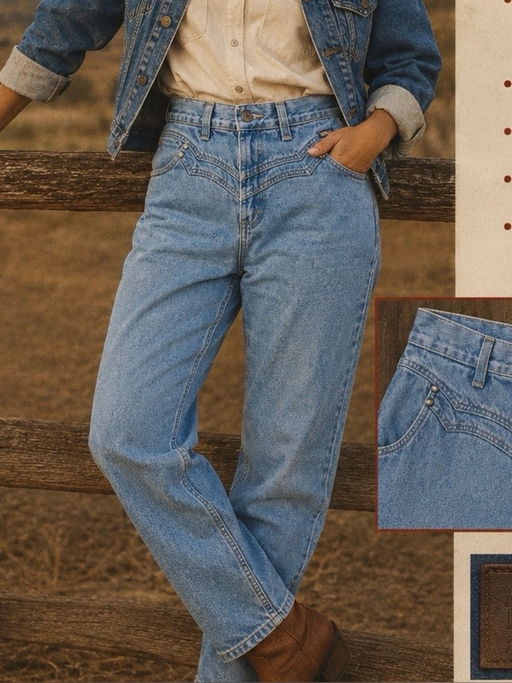 Vintage 90s Rockies High Rise Western Jeans - 34" Waist (Size 12/14)